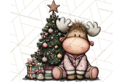 Kawaii Moose Christmas and Winter PNG Clipart Product Image 3