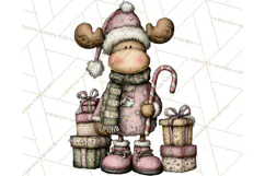 Kawaii Moose Christmas and Winter PNG Clipart Product Image 4