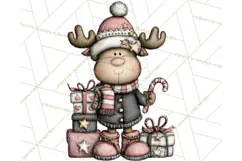 Kawaii Moose Christmas and Winter PNG Clipart Product Image 3