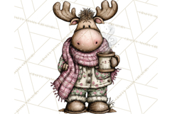 Kawaii Moose Christmas and Winter PNG Clipart Product Image 5
