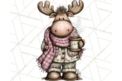 Kawaii Moose Christmas and Winter PNG Clipart Product Image 5
