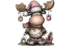 Kawaii Moose Christmas and Winter PNG Clipart Product Image 2