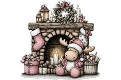 Kawaii Moose Christmas and Winter PNG Clipart Product Image 5