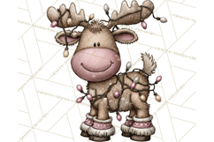 Kawaii Moose Christmas and Winter PNG Clipart Product Image 2