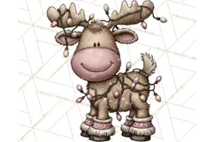 Kawaii Moose Christmas and Winter PNG Clipart Product Image 2
