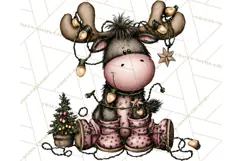 Kawaii Moose Christmas and Winter PNG Clipart Product Image 4
