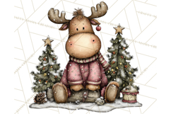 Kawaii Moose Christmas and Winter PNG Clipart Product Image 5