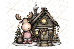 Kawaii Moose Christmas and Winter PNG Clipart Product Image 4