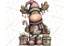 Kawaii Moose Christmas and Winter PNG Clipart Product Image 5