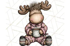 Kawaii Moose Christmas and Winter PNG Clipart Product Image 2