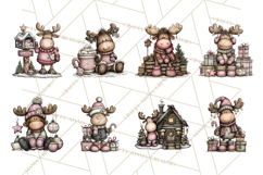 Kawaii Moose Christmas and Winter PNG Clipart Product Image 10