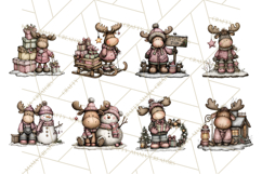Kawaii Moose Christmas and Winter PNG Clipart Product Image 9