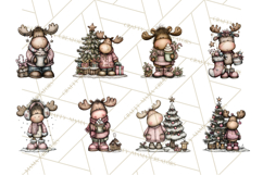 Kawaii Moose Christmas and Winter PNG Clipart Product Image 4