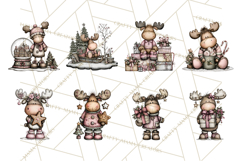 Kawaii Moose Christmas and Winter PNG Clipart Product Image 2