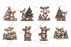 Kawaii Moose Christmas and Winter PNG Clipart Product Image 5