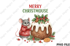 Merry Christmouse, Christmas Pudding PNG Product Image 1
