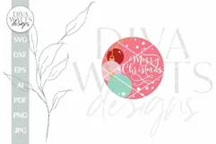 Merry Christmas SVG Christmas Door Hanger svg Winter Sign Product Image 2