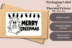 Merry Creepmas packaging label for thermal printer ready to print instant download
