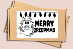 Merry Creepmas packaging label for thermal printer ready to print instant download