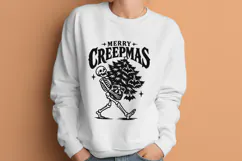 Merry Creepmas SVG, Skeleton Christmas PNG, Spooky Christmas Product Image 2