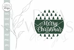 Merry Christmas SVG Christmas Door Hanger svg Winter Trees Product Image 2
