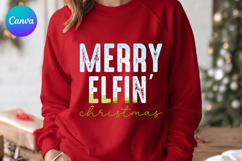 Merry elfin christmas Canva Frame Shirt Design Product Image 1