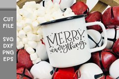 Merry Everything, Hand Lettered Christmas Sign SVG Product Image 2