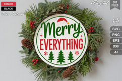 Merry Everything SVG | Christmas Round Sign SVG | Xmas SVG Product Image 2