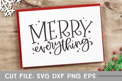 Merry Everything, Hand Lettered Christmas Sign SVG Product Image 1