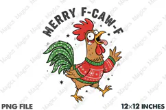 Merry F-CAW-F Funny Christmas PNG Product Image 1