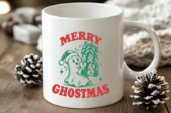 Merry Ghostmas SVG, Cute Ghost Christmas PNG Trendy Design Product Image 3