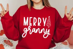 Merry Granny SVG - Holiday Christmas Sweater Granny Claus Product Image 5