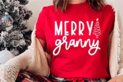 Merry Granny SVG - Holiday Christmas Sweater Granny Claus Product Image 3