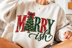 Merry Ish Retro Christmas Tree PNG Product Image 3