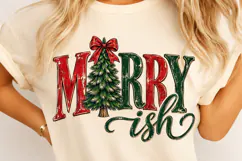 Merry Ish Retro Christmas Tree PNG Product Image 4