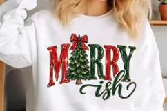 Merry Ish Retro Christmas Tree PNG Product Image 5