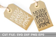 Merry Jolly Happy Joyful, Hand Lettered Christmas SVG Product Image 6