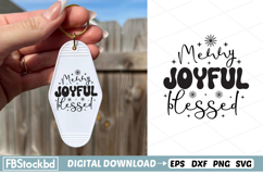 Merry joyful blessed Keychain SVG, Christmas Keychain SVG Product Image 1