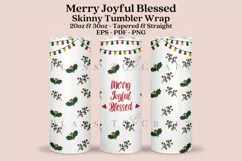 merry joyful blessed skinny tumbler sublimation wrap with high resolution 300 DPI and transparant background perfect for 20oz and 30oz skinny tumbler