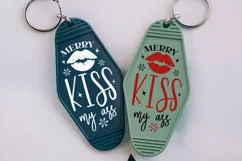 Merry Kiss My Ass SVG , Christmas Motel Keychain SVG Design Product Image 3