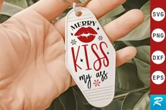 Merry Kiss My Ass SVG , Christmas Motel Keychain SVG Design Product Image 1