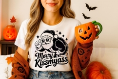 Merry Kiss Myass SVG PNG, Funny Santa Claus SVG, Sarcastic Product Image 4