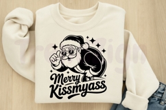 Merry Kiss Myass SVG PNG, Funny Santa Claus SVG, Sarcastic Product Image 5