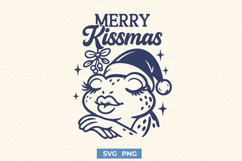 Merry Kissmas SVG PNG | Cute Funny Frog Christmas Cut File Product Image 1