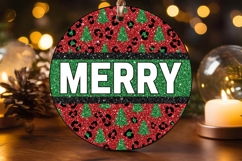 Merry Leopard Glitter Christmas Tree Ornament Product Image 3