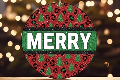 Merry Leopard Glitter Christmas Tree Ornament Product Image 1
