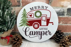 Merry Little Camper Wood Ornament SVG, Christmas SVG Product Image 2
