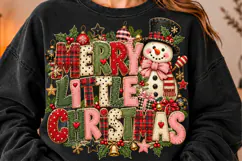 Merry Little Christmas PNG Retro Snowman Product Image 2