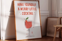 Christmas Cocktail Wall Art - Merry Little Cocktail Print Product Image 2