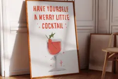 Christmas Cocktail Wall Art - Merry Little Cocktail Print Product Image 2